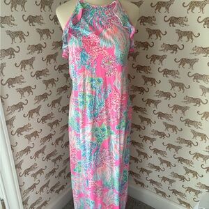 Lilly Pulitzer Pink and Blue Maxi Dress